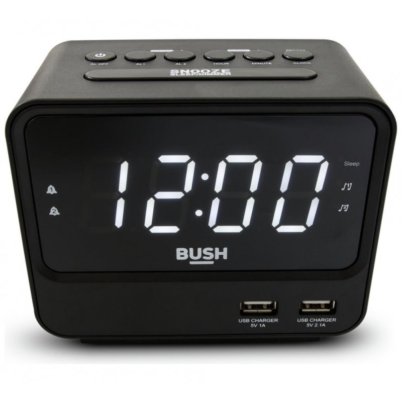 Bush FM USB Clock Radio Black Alarm Clocks & Radios Home Audio Audio & Video GMV Trade