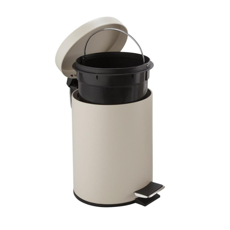 Home 3 Litre Slow Close Bathroom Bin Cream Bins Stock Clearance