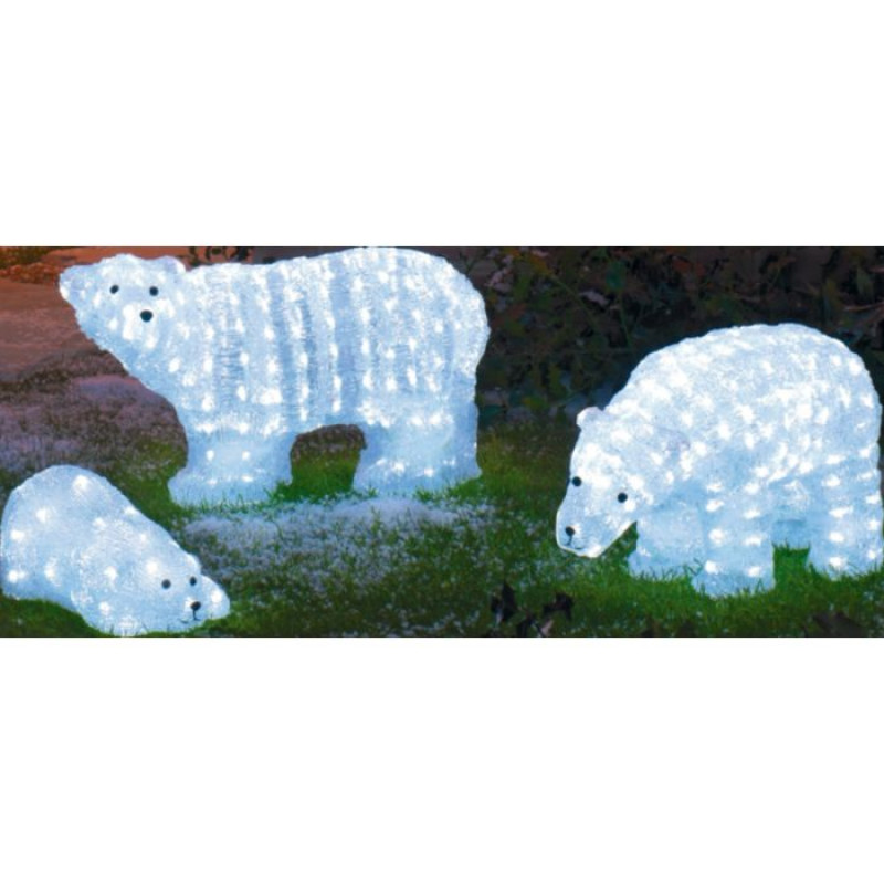 Set of 3 Polar Bear Family LED Outdoor Christmas Decoration Christmas Lights Christmas