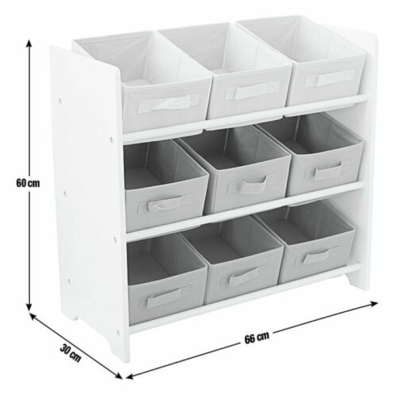 Home 3 Tier Kids Basket Storage Unit White Storage Units Furniture GMV Trade