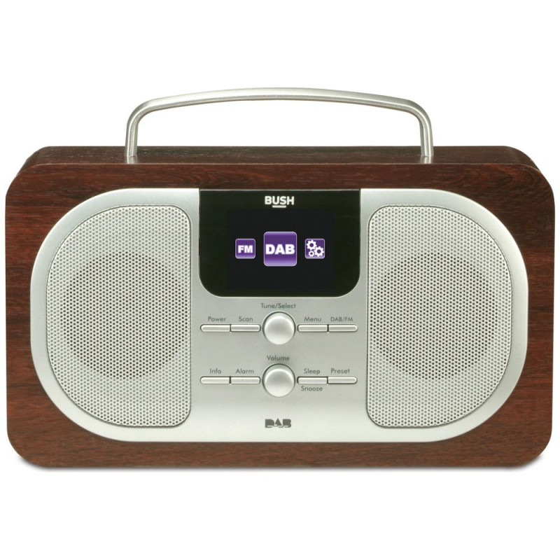 Bush Wood DAB Radio Oak With Colour Display DAB Digital Radios Home