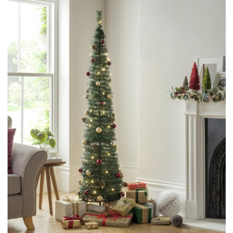 Home 6ft Pop Up PreLit Christmas Tree Green Christmas Trees