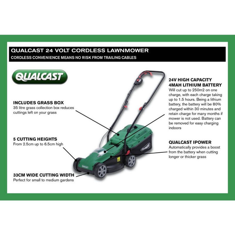 Qualcast cordless lawnmower sale