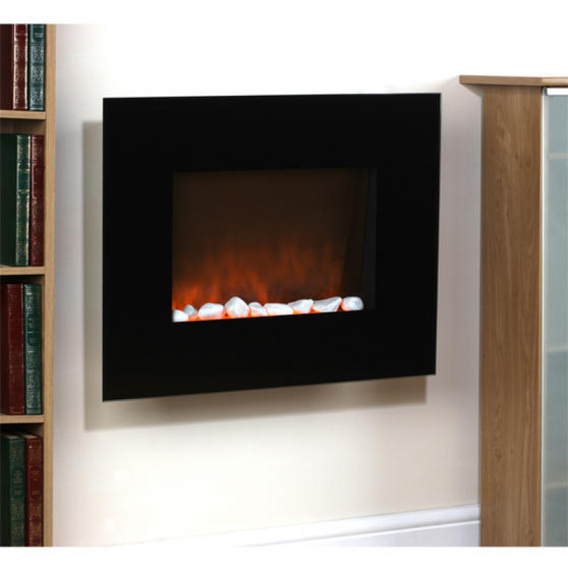 Creswell Inspire Small Black Glass Wall Electric Fire Other Furniture