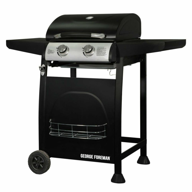 Foreman 2 Burner Gas BBQ Black Barbecues Travel & Outdoor