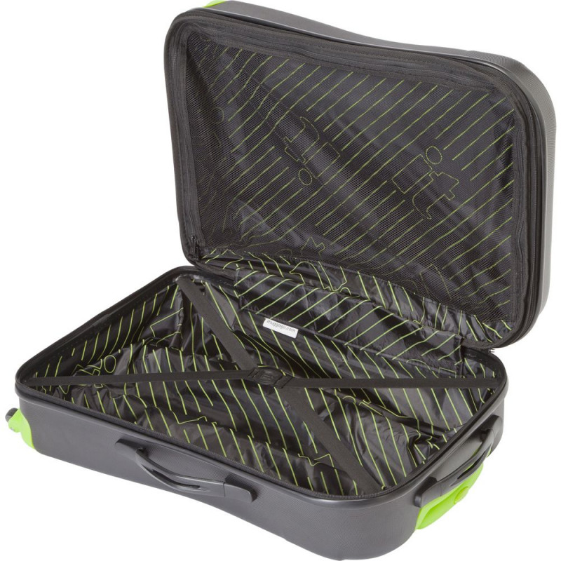 IT Luggage Medium Expandable 4 Wheel Hard Suitcase Black Luggage