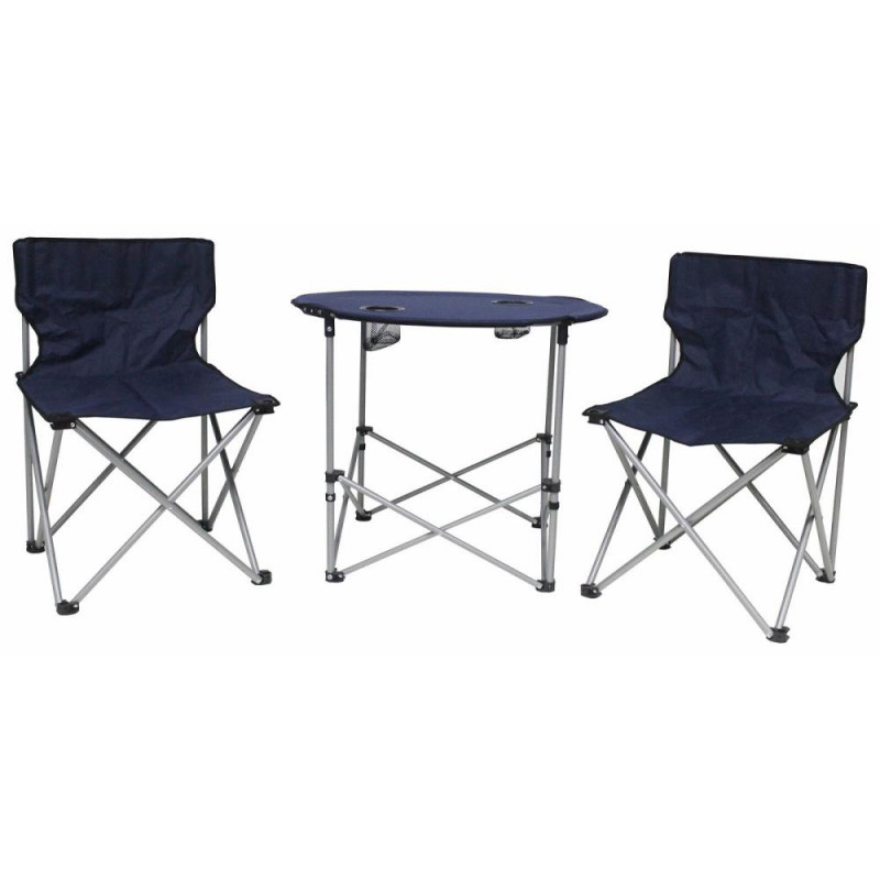 3 Piece Folding Table & Chairs Camping Set Blue Camping Accessories