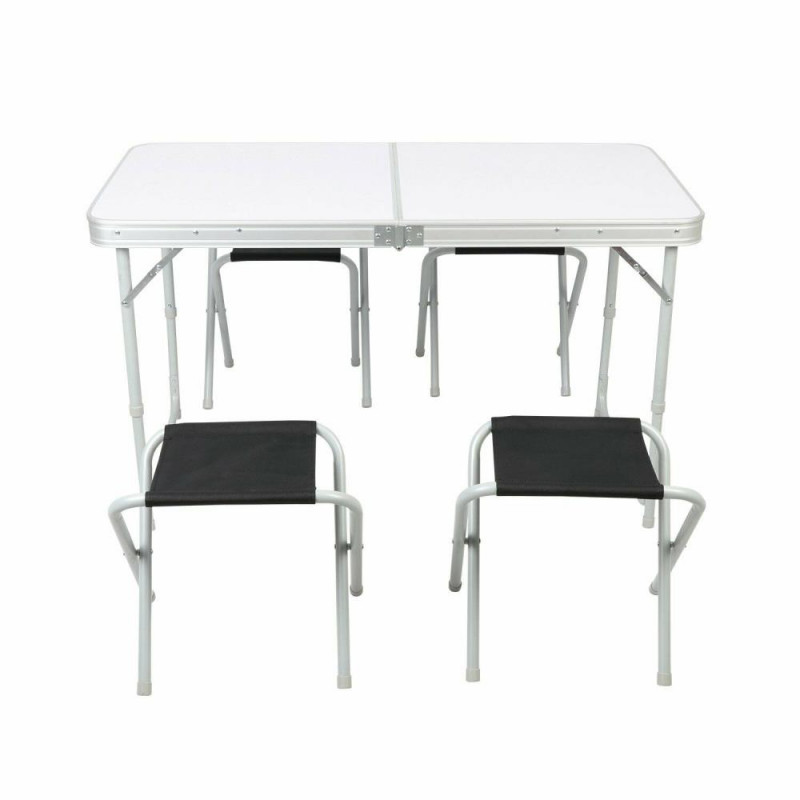 ProAction 120cm Folding Table With 4 Stools Camping Accessories