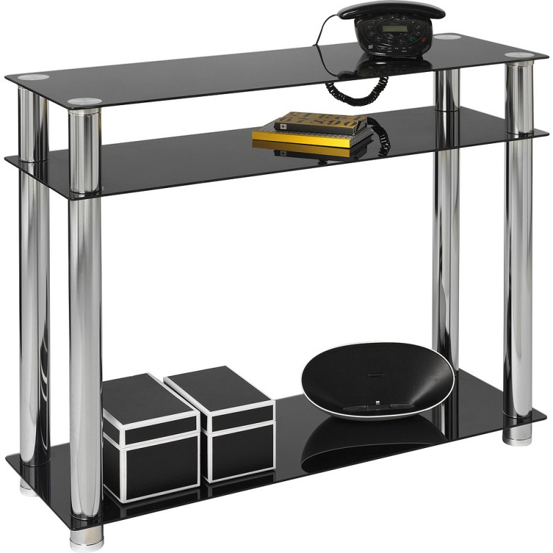 Hygena Matrix Console Table Black Glass Tables & Chairs Furniture
