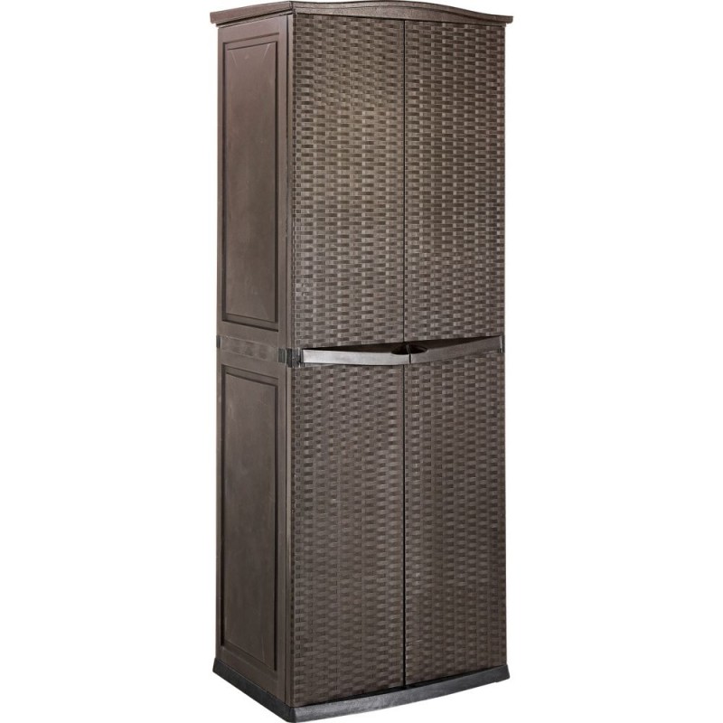 Keter Rattan Effect Garden Storage Cupboard Brown Storage