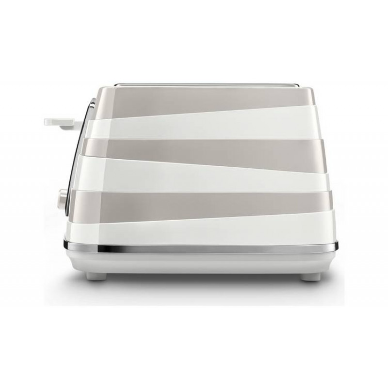 DeLonghi CTAC4003.W Avvolta 4 Slice Toaster White/Beige Toasters