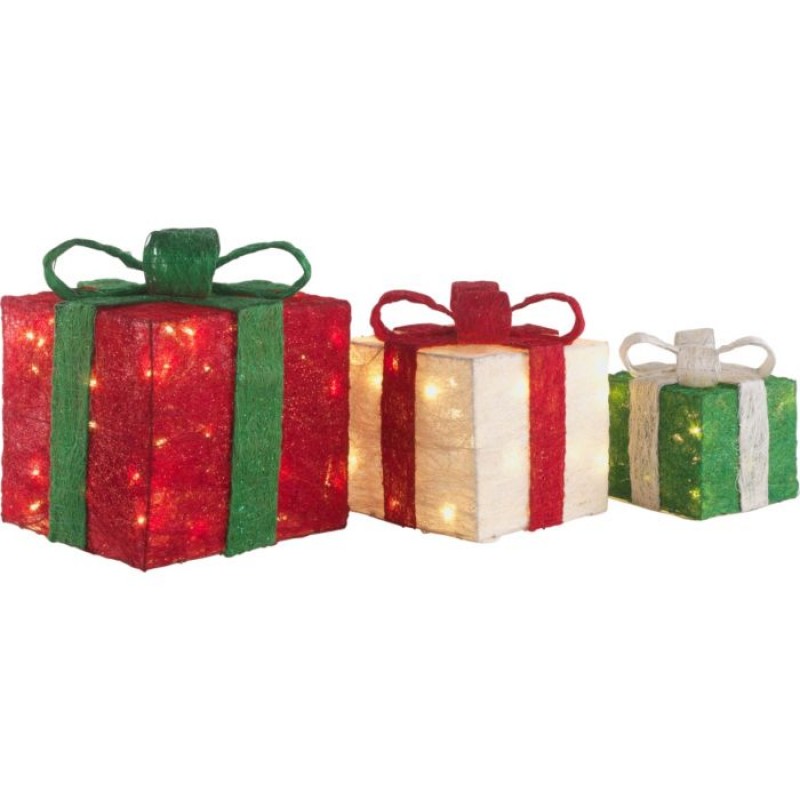 Set Of 3 Light Up Christmas Gift Boxes Christmas Novelty