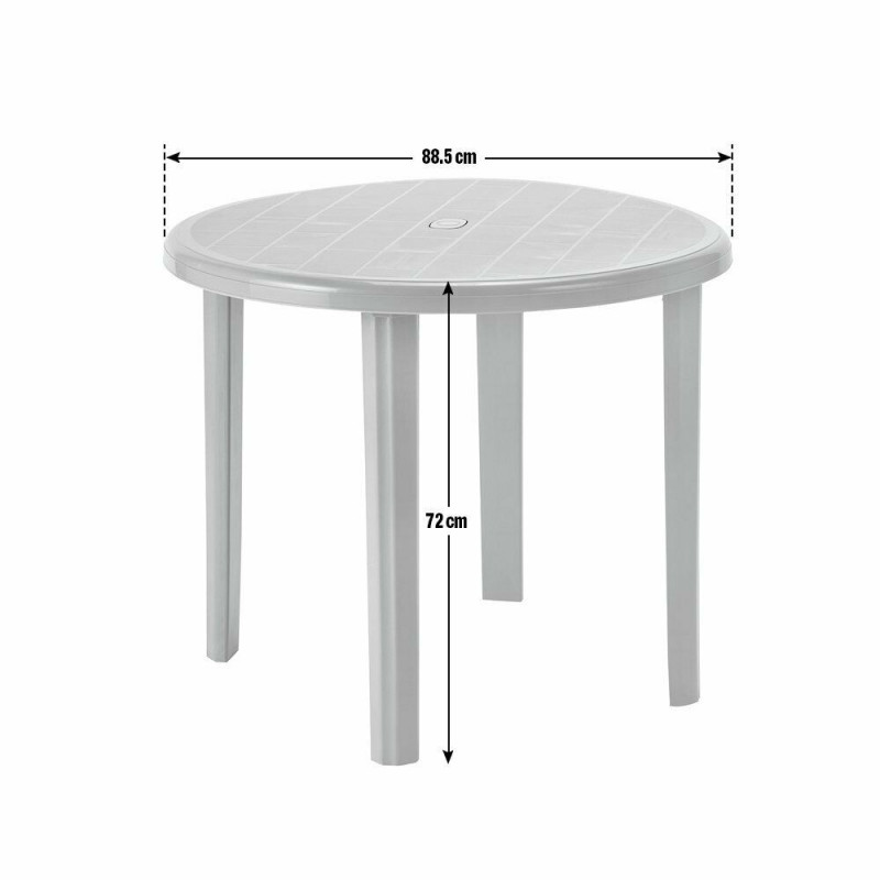 Home 4 Seater Round Garden Table Light Grey Garden Furniture