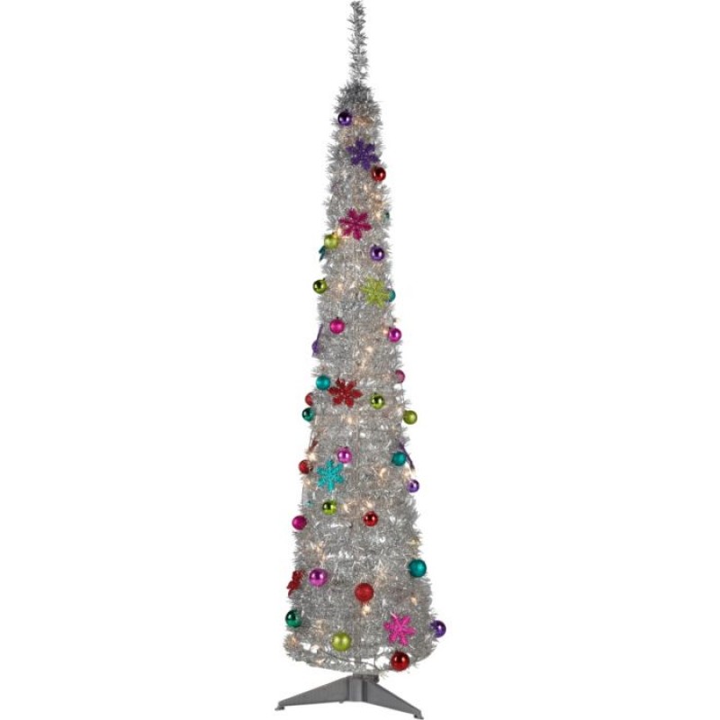 Silver Tinsel Pop Up Christmas Tree - 6ft - Christmas Trees Silver Tinsel Pop Up Christmas Tree - 6ft - Silver Tinsel Pop Up Christmas Tree - 6ft - Christmas Trees