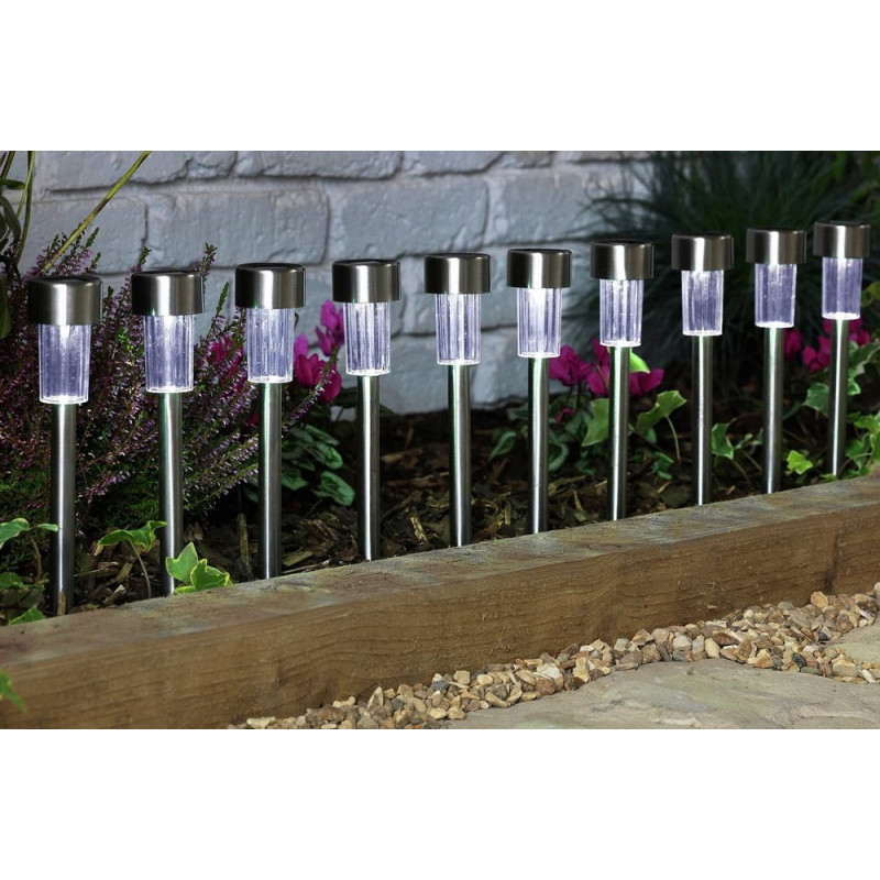 Habitat Set Of 10 Stainless Steel Solar Marker Lights Other