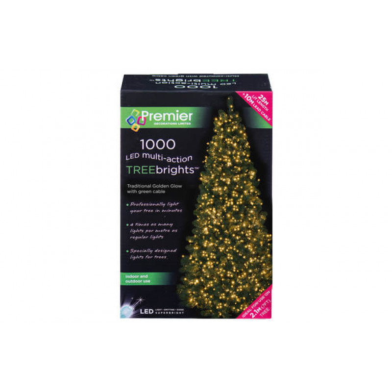 Premier Decorations 1000 LED Treebright Lights - Vintage Gold ...