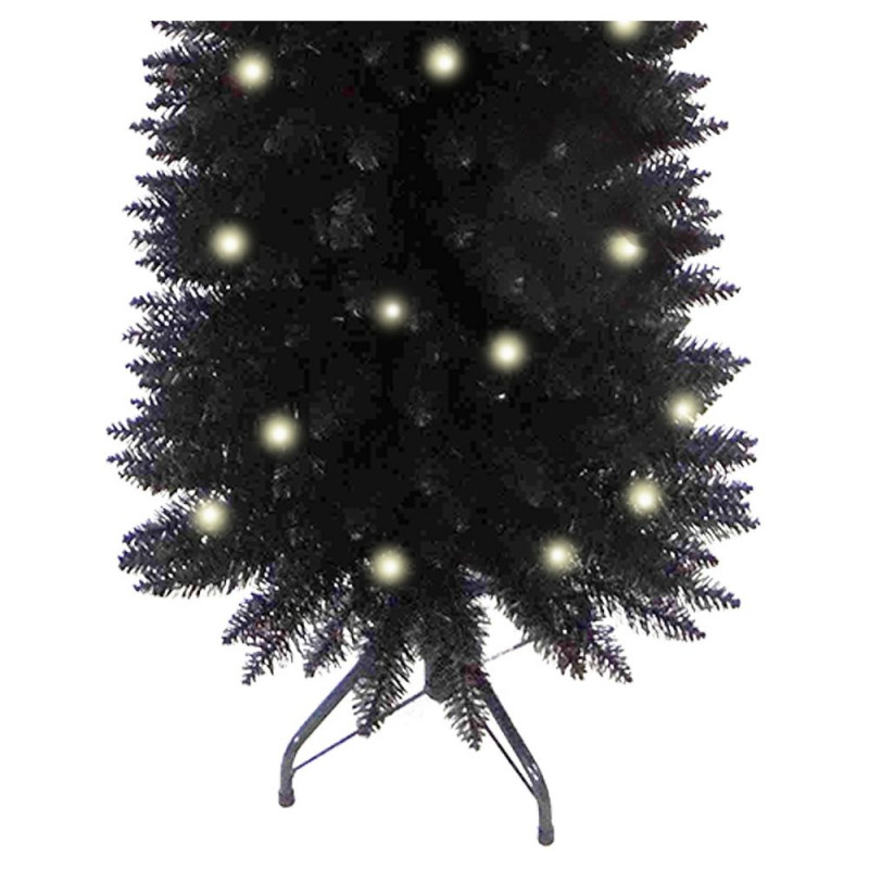 Slim Line Black Christmas Tree With Lights 6ft Christmas Trees