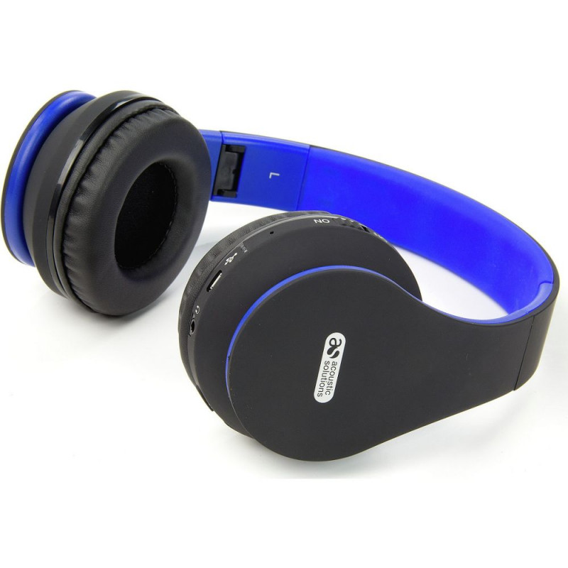 Acoustic Solutions Bluetooth Headphones Black and Blue Headphones & Earphones Audio