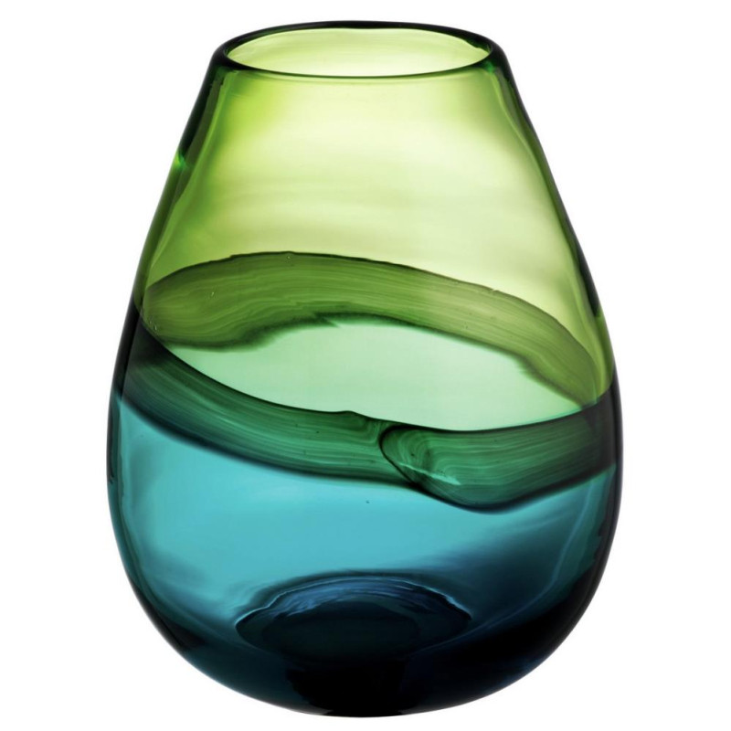 Habitat Cielo Blue & Green Tulip Glass Vase Other Furniture