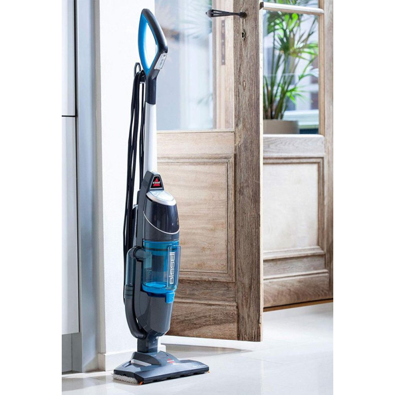 Bissell 1977E Vac And Steam Cleaner Titanium/Blue Upright Vacuum