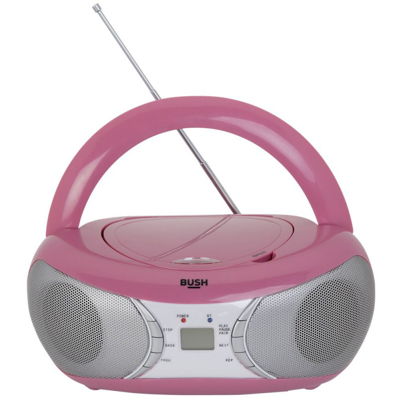 Bush Bluetooth Boombox Pink CD Players & Cassette Players Home
