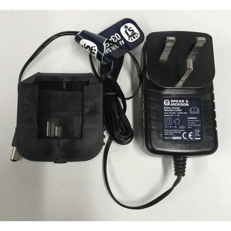 Spear & Jackson SMVCH00121200B 18V Battery Charging Port & Mains Lead Garden & Power Tools Spear & Jackson SMVCH00121200B 18V Battery Charging Port & Mains Lead Garden & Power Tools