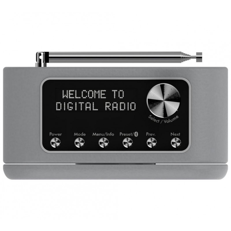 Bush Classic Mono Leather DAB Radio Grey DAB Digital Radios Home