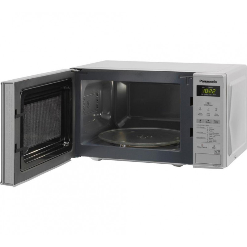 Panasonic 800w Standard Microwave Nn E281m Silver Damaged Right Panasonic 800w Standard Microwave Nn E281m Silver Damaged Right Corner