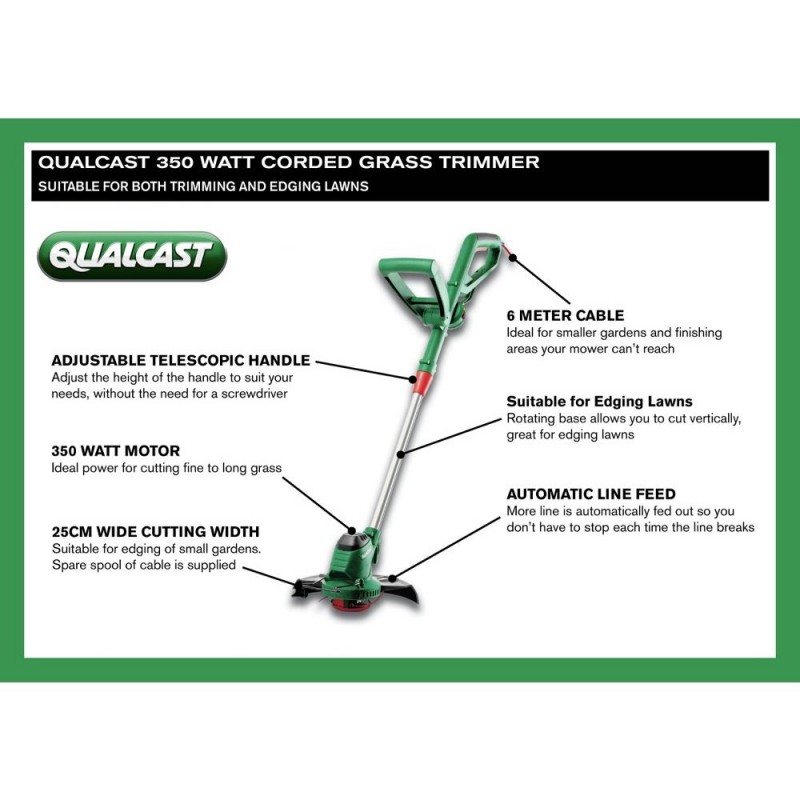 Qualcast Corded Grass Trimmer 350W. Strimmers Garden & Power