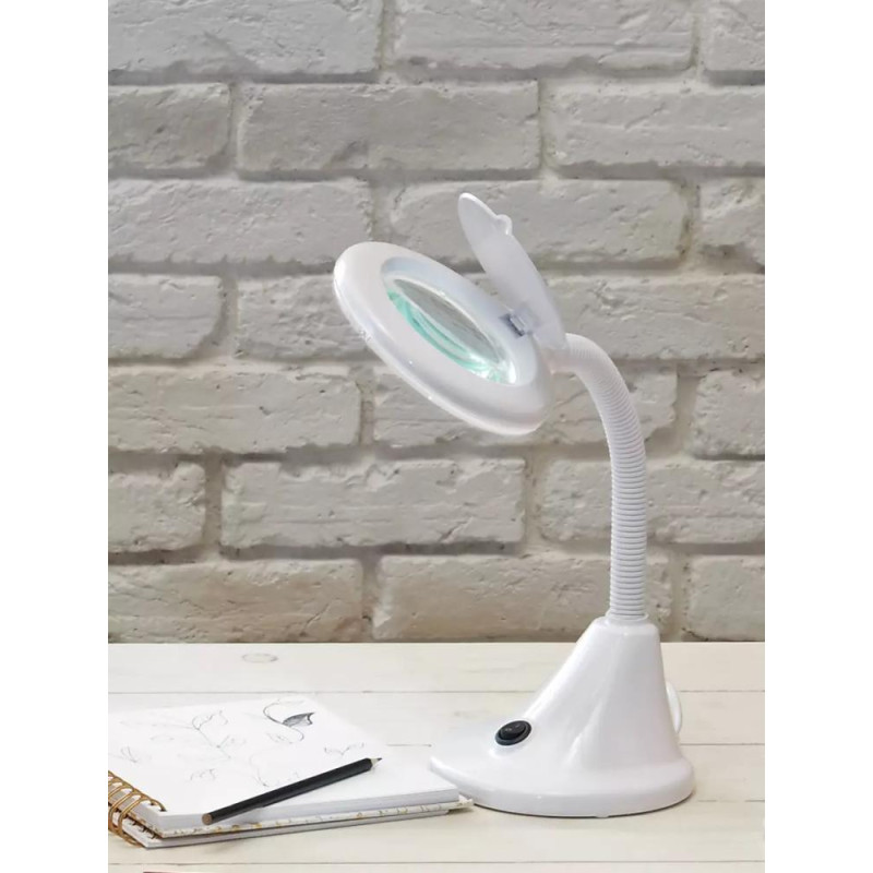 Lightcraft LED Compact Flexi Magnifier Lamp White Lights & Lamps Furniture GMV Trade