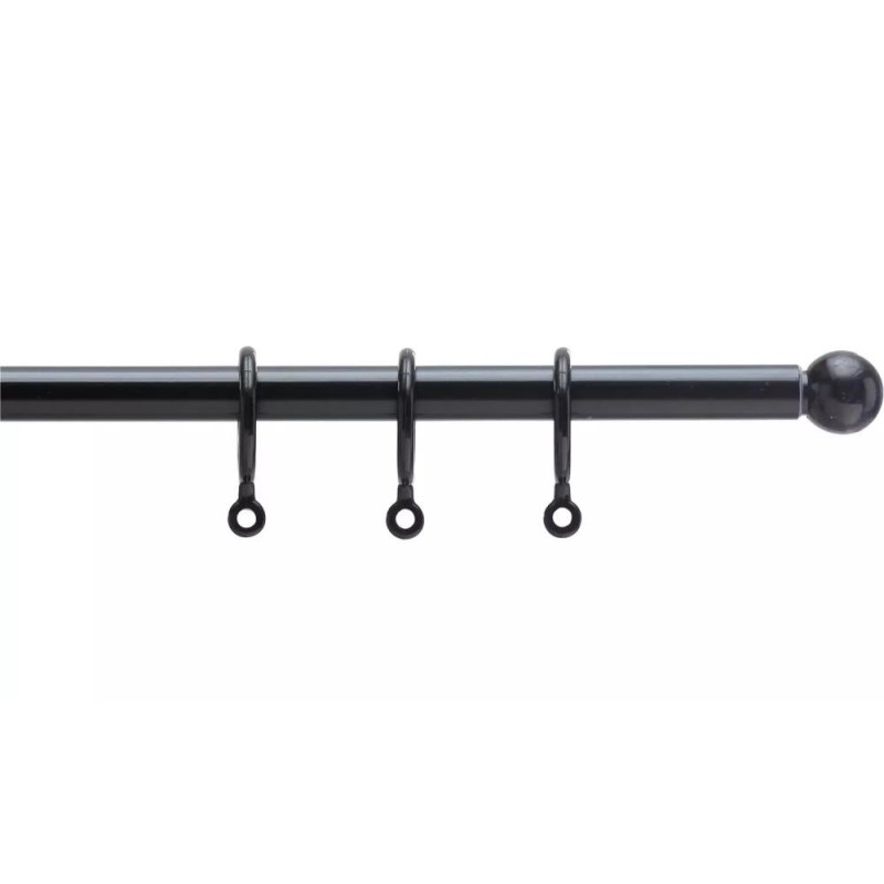 Home Extendable Metal Curtain Pole Black Other Furniture