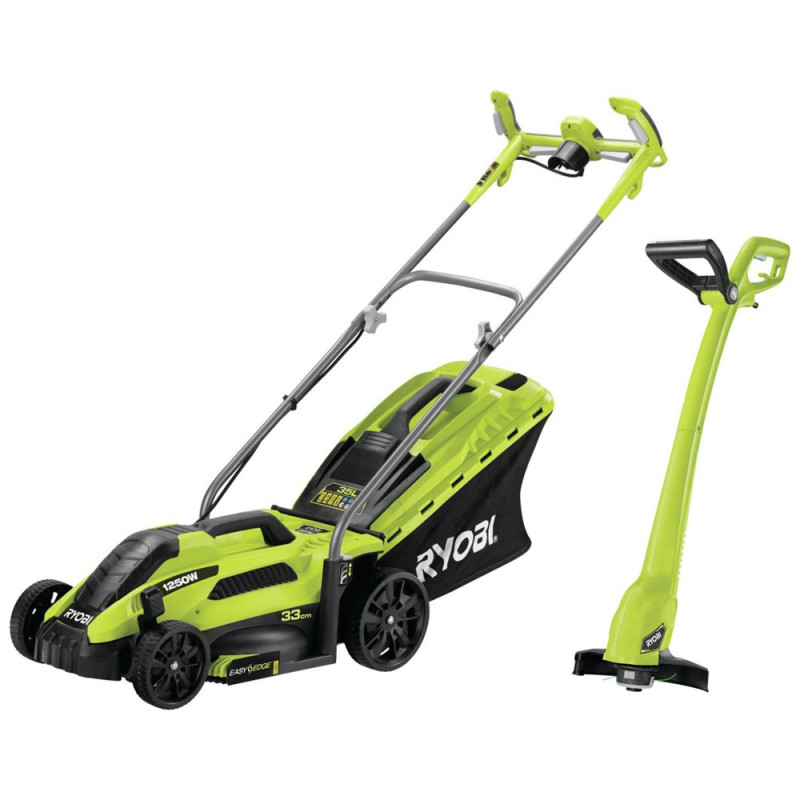 Ryobi Corded Rotary 1250W Lawnmower and 300W Grass Trimmer Lawnmowers Garden & Power Tools