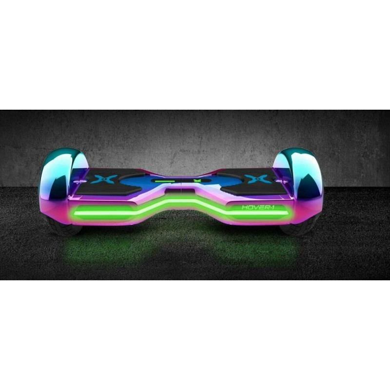 Hover1 Horizon Hoverboard With LED Headlights Iridescent Outdoor