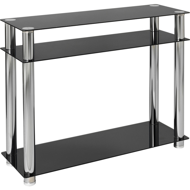 Hygena Matrix Console Table Black Glass Tables & Chairs Furniture