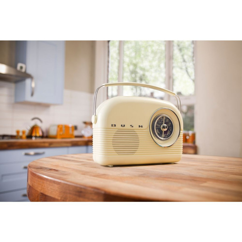 Bush Retro DAB Radio Cream (Battery Operated Only) DAB Digital