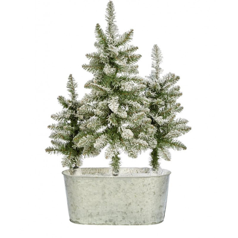 Home Trio Of Snowy Christmas Trees In Pot Christmas Trees Christmas