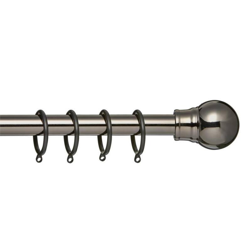 Home Extendable Metal Ball Curtain Pole Black Nickel Other