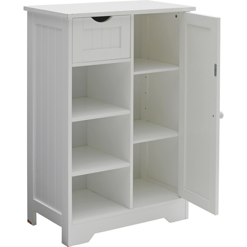 Shaker Slimline Hall Storage Unit with Cupboard White Storage Units
