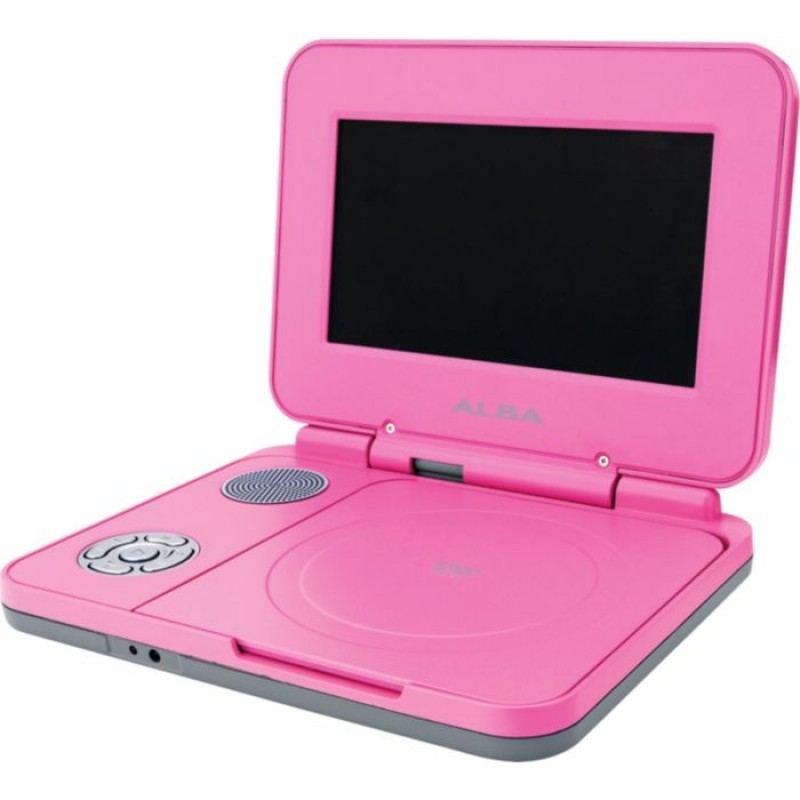 Alba 7 Inch TFT LCD Pink Portable Widescreen DVD Player with Remote