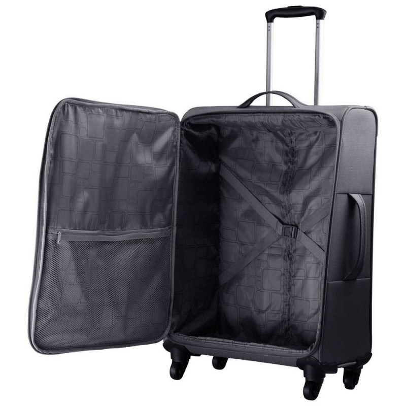 Carlton Ultralite Small 4 Wheel Soft Suitcase Black Luggage & Bags