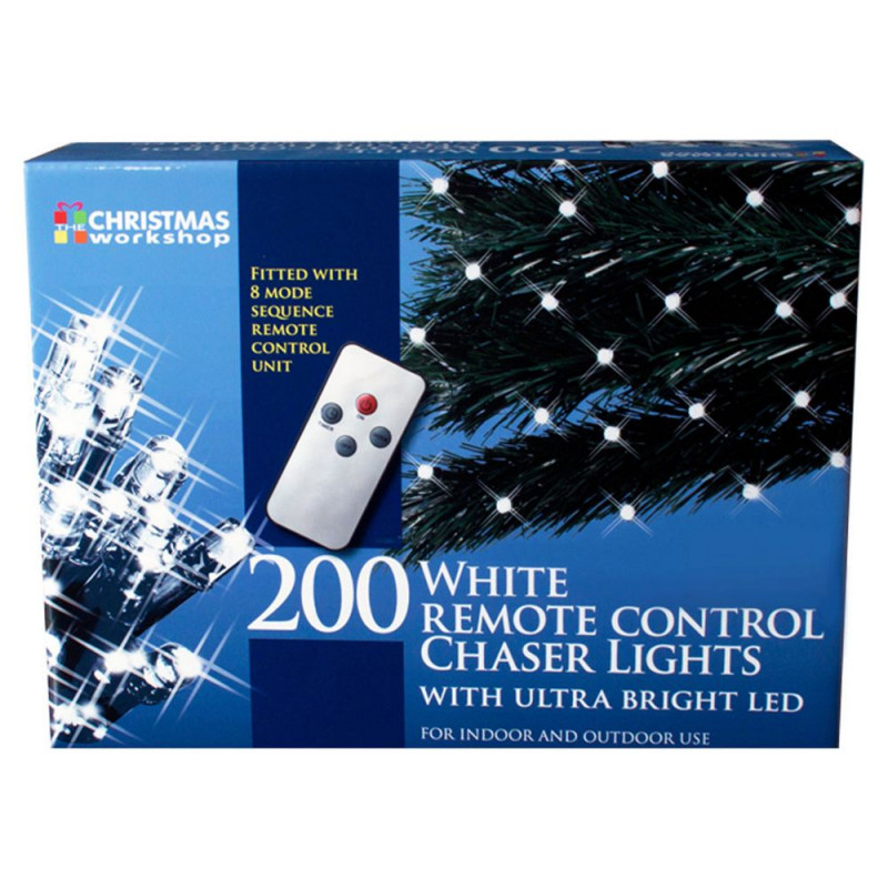 Christmas 200 Remote Control LED Lights White Christmas