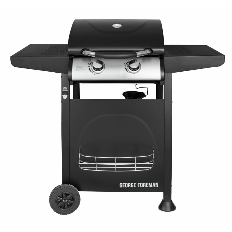 Foreman 2 Burner Gas BBQ Black Barbecues Travel & Outdoor
