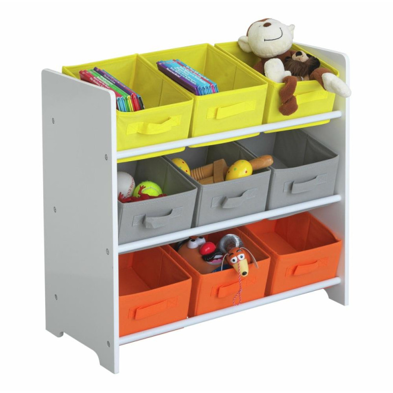 Home 3 Tier Kids Basket Storage Unit White Storage Units