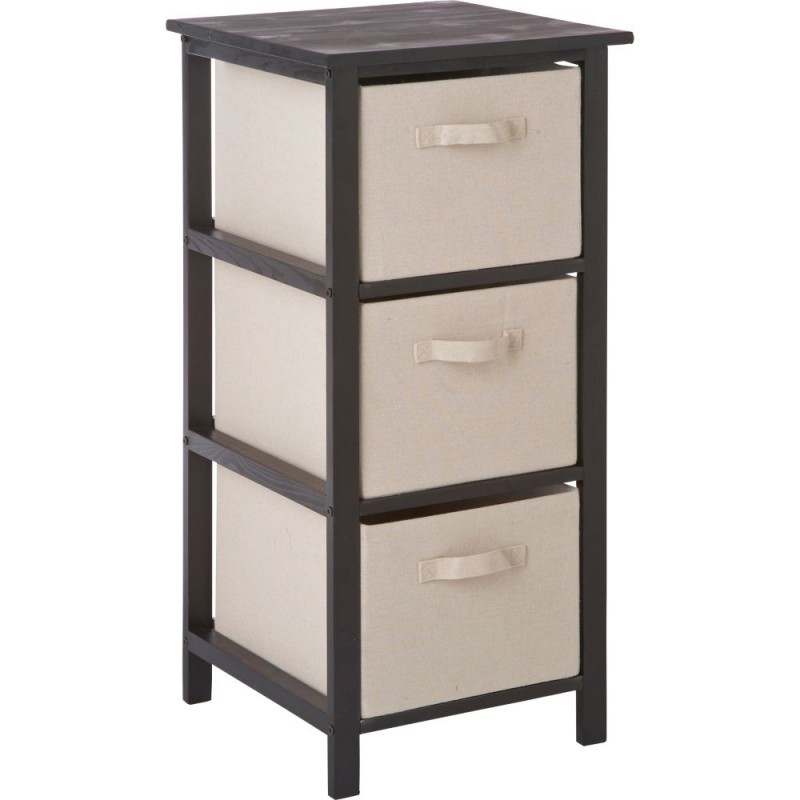 Mali 3 Drawer Hall Storage Unit Black and Cream (No Instructions