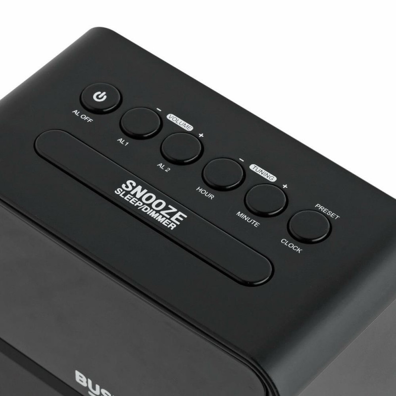 Bush FM USB Dual Alarm Digital Clock Radio Black Alarm Clocks