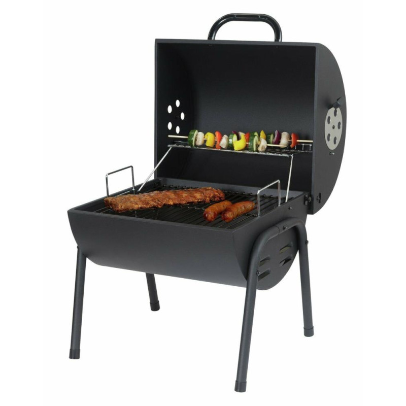 Home Table Top Oil Drum Charcoal BBQ Black Barbecues Travel