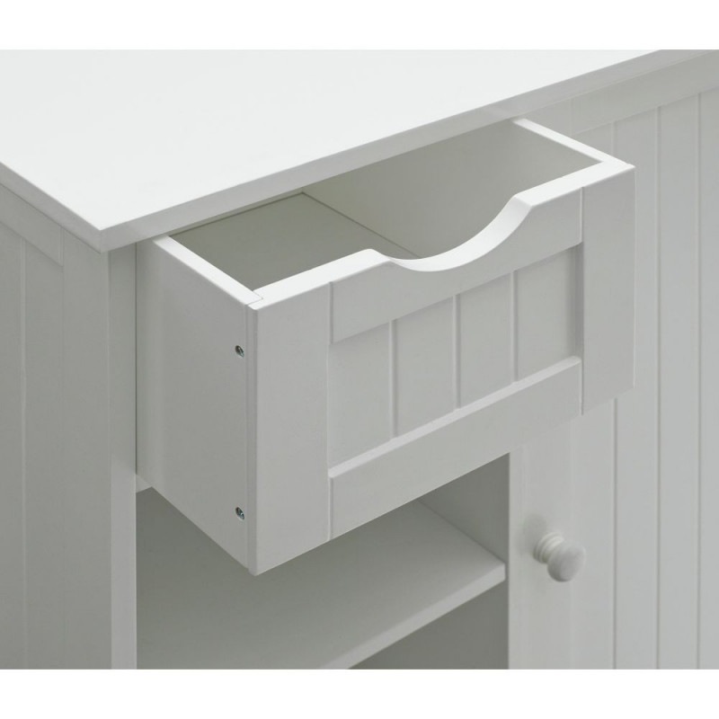Shaker Slimline Hall Storage Unit with Cupboard White Storage Units