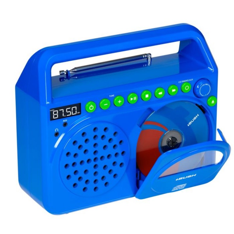 Bush Wave Boombox With CD Player Blue Alarm Clocks & Radios Home