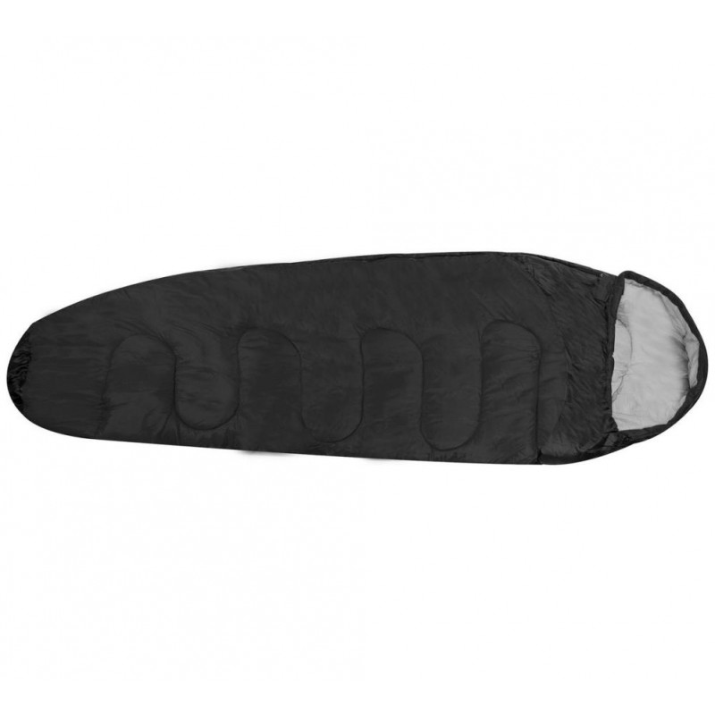 ProAction 500gsm Single Mummy Sleeping Bag Black Camping