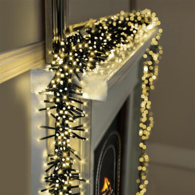 Premier Decorations 2000 LED Timer Cluster Christmas Tree Lights Warm